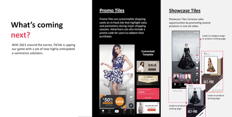 TikTok还为在线购物提供三种信息流广告产品