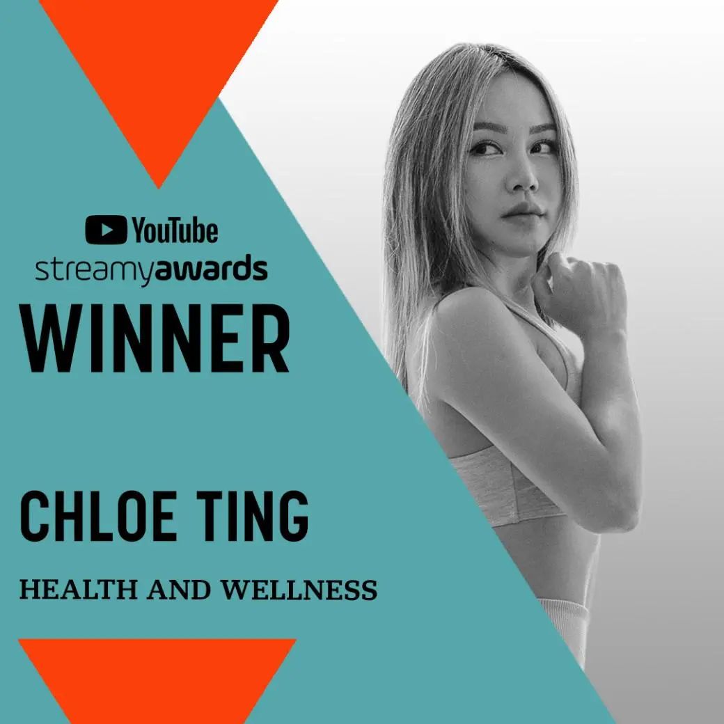 Chloe Ting获得了健康与保健类 Streamy 奖